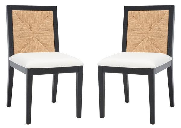 Safavieh Emilio Black-Natural Woven Dining Chair (Set of 2)