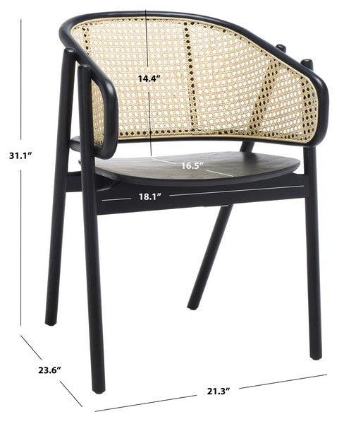 Safavieh Emmy Natural-Black Rattan Back Dining Chair