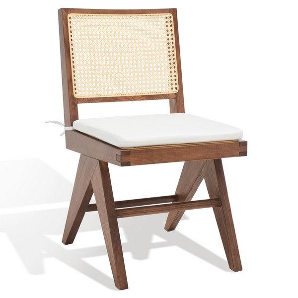 Safavieh Colette Natural-Walnut Rattan Dining Chair (Set of 2)