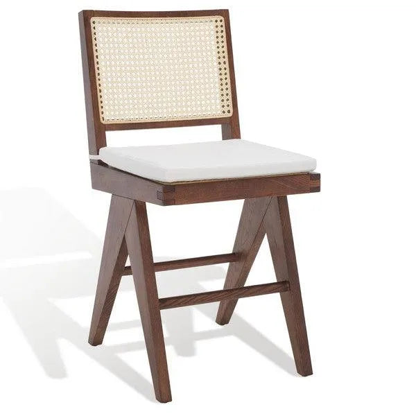 Safavieh Colette Walnut-Natural Rattan Counter Stool