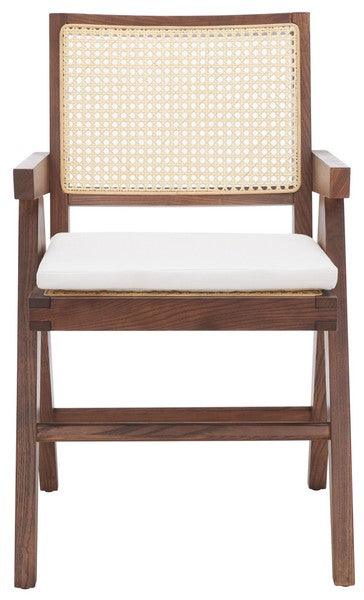 Safavieh Colette Walnut-Natural Rattan Armchair