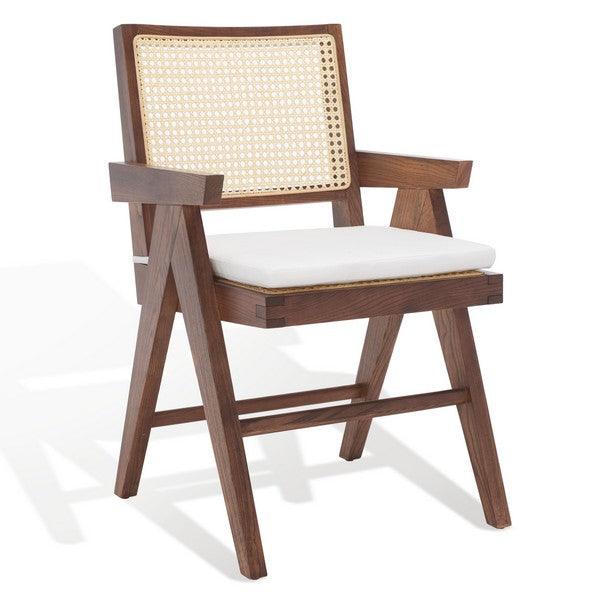 Safavieh Colette Walnut-Natural Rattan Armchair