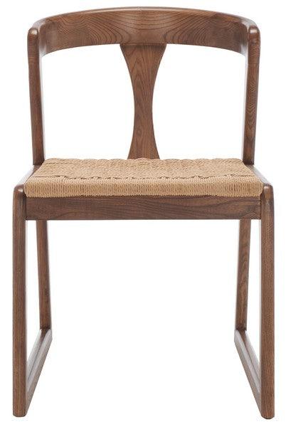 Safavieh Jamal Walnut-Natural Woven Dining Chair (Set of 2)