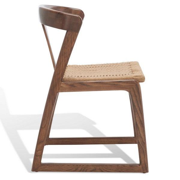 Safavieh Jamal Walnut-Natural Woven Dining Chair (Set of 2)