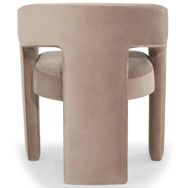 Safavieh Catharia Velvet Dining Chair in Brown with 3-Leg