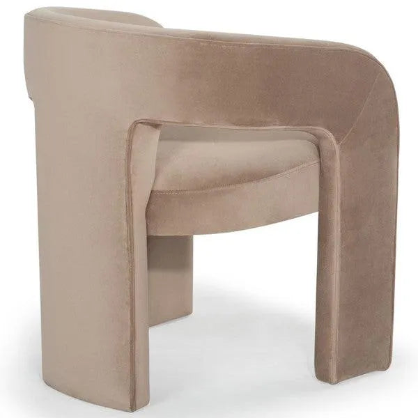 Safavieh Catharia Velvet Dining Chair in Brown with 3-Leg