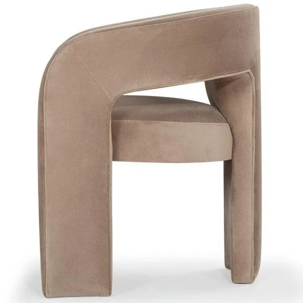 Safavieh Catharia Velvet Dining Chair in Brown with 3-Leg