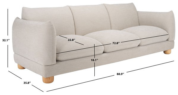 Marysa Chenille Sofa in Beige/Natural