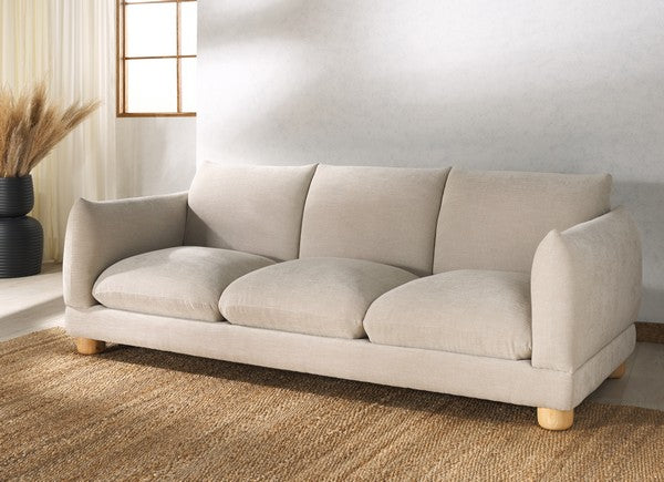 Marysa Chenille Sofa in Beige/Natural