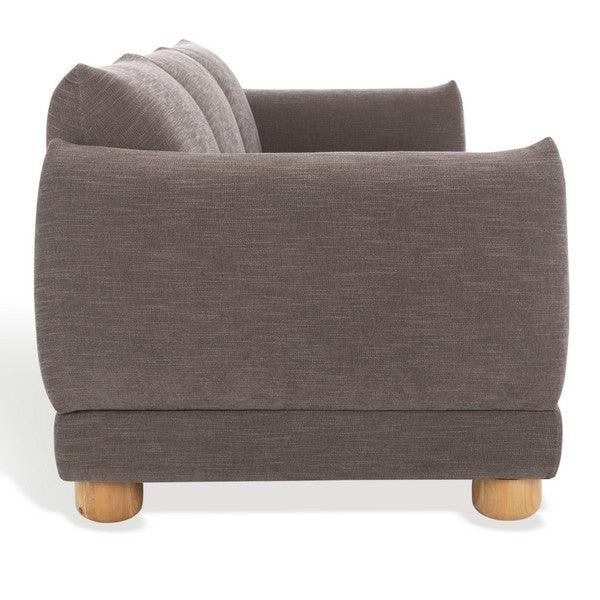 Safavieh Marysa Chenille Sofa in Dark Brown/Natural