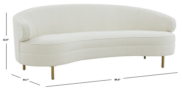 Primrose Bouclé Curved Sofa in Ivory