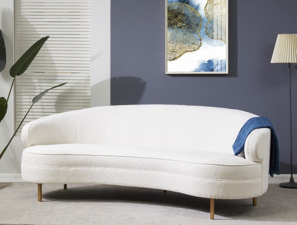 Primrose Bouclé Curved Sofa in Ivory