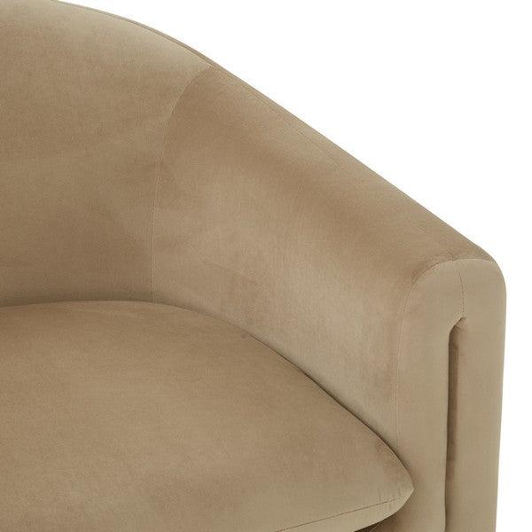 Safavieh Laylette Velvet Accent Chair in Light Brown