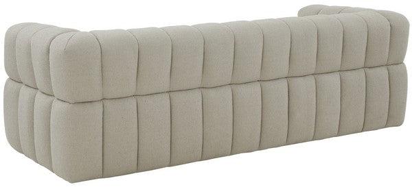 Safavieh Calyna Channel Tufted Boucle Sofa in Light Gray