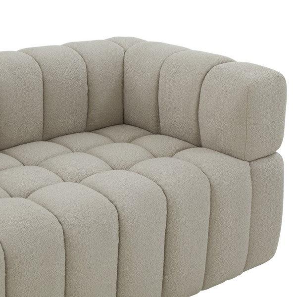 Safavieh Calyna Channel Tufted Boucle Sofa in Light Gray