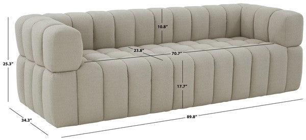 Safavieh Calyna Channel Tufted Boucle Sofa in Light Gray