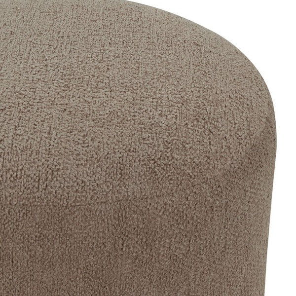 Nikolas Round Boucle Ottoman in Light Brown