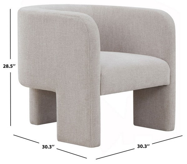 Sammie 3 Leg Accent Chair in Light Gray with Barrel Back