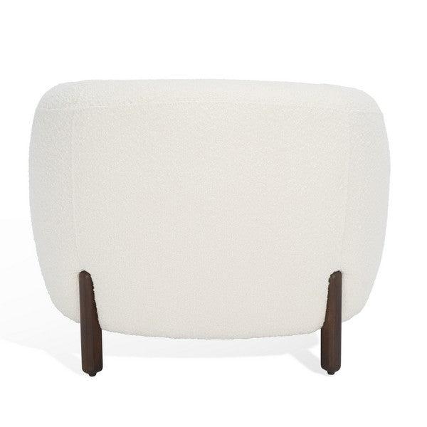 Safavieh Westley Boucle Accent Chair in Ivory with Barrel Back