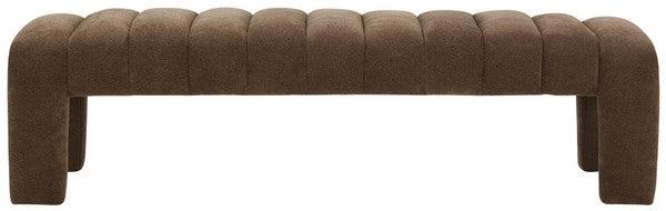 Safavieh Bellisima Dark Brown Channel Tufted Bench