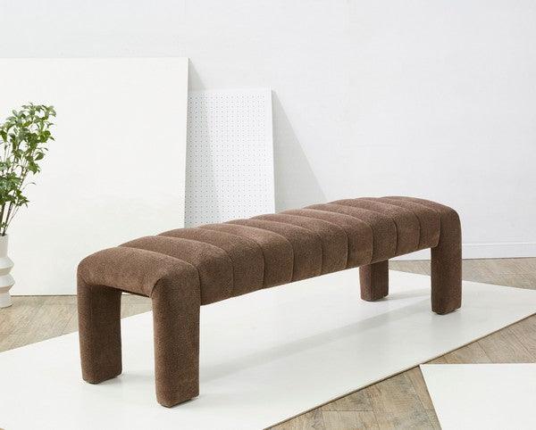 Safavieh Bellisima Dark Brown Channel Tufted Bench