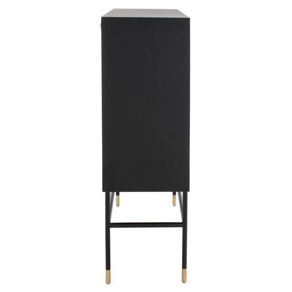 Safavieh Kimori Bar Cabinet in Black and White with 3 Shelves