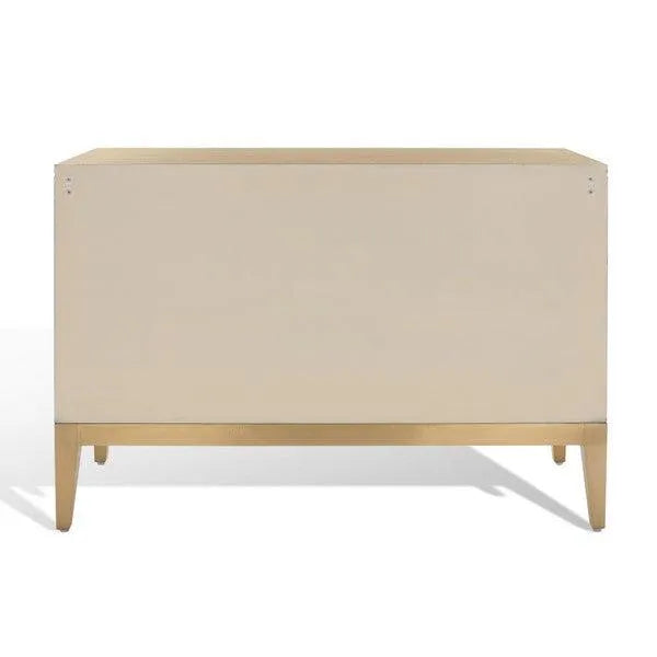 Safavieh Dorielle Sideboard in Gold with Geometric Textured Panels