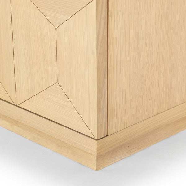 Deziree Wood Nightstand in Natural with 2 Drawer