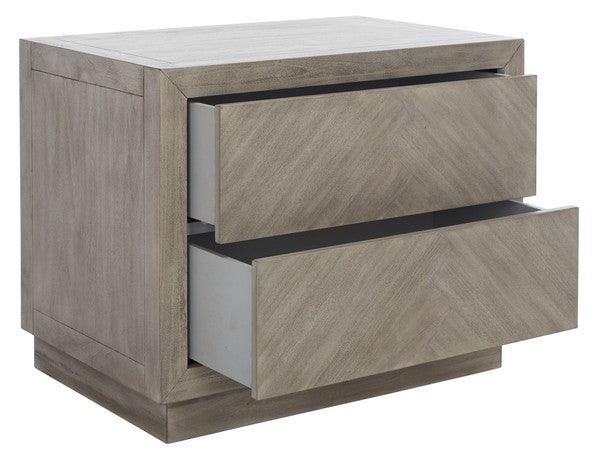 Safavieh Steve Light Grey 2 Drawer Wood Nightstand