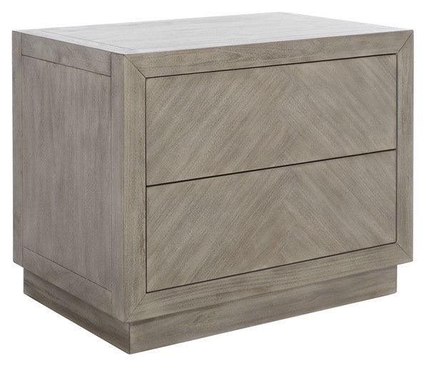 Safavieh Steve Light Grey 2 Drawer Wood Nightstand