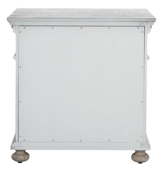 Safavieh Allisyn 3 Drawer Nightstand in Light Gray with Antiqued Silver Knobs