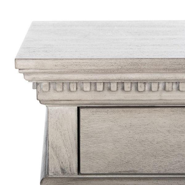 Safavieh Allisyn 3 Drawer Nightstand in Light Gray with Antiqued Silver Knobs