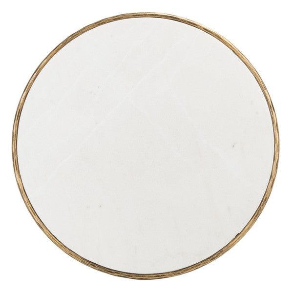 Safavieh Jessa Brass-White Round Metal Coffee Table