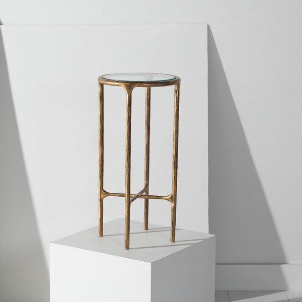 Safavieh Jessa Forged Metal Accent Table in Brass