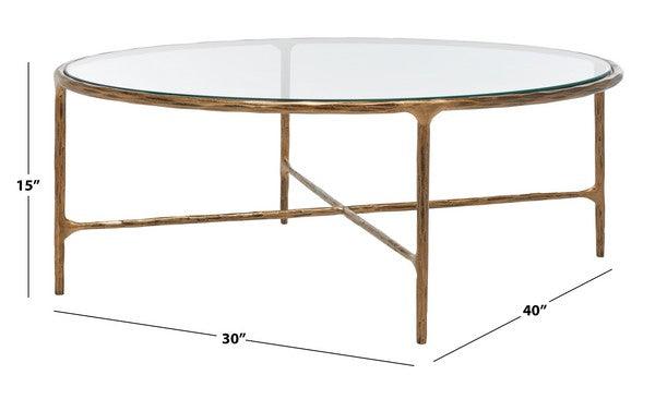 Safavieh Jessa Brass Oval Metal Coffee Table