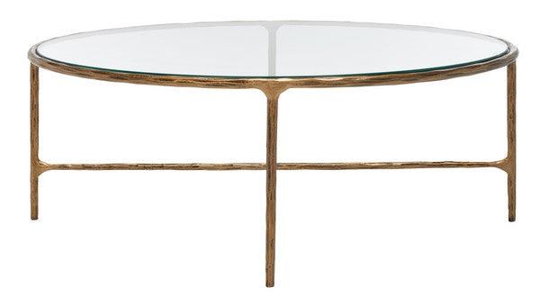 Safavieh Jessa Brass Oval Metal Coffee Table