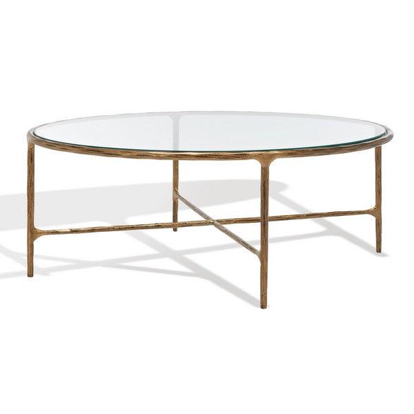 Safavieh Jessa Brass Oval Metal Coffee Table