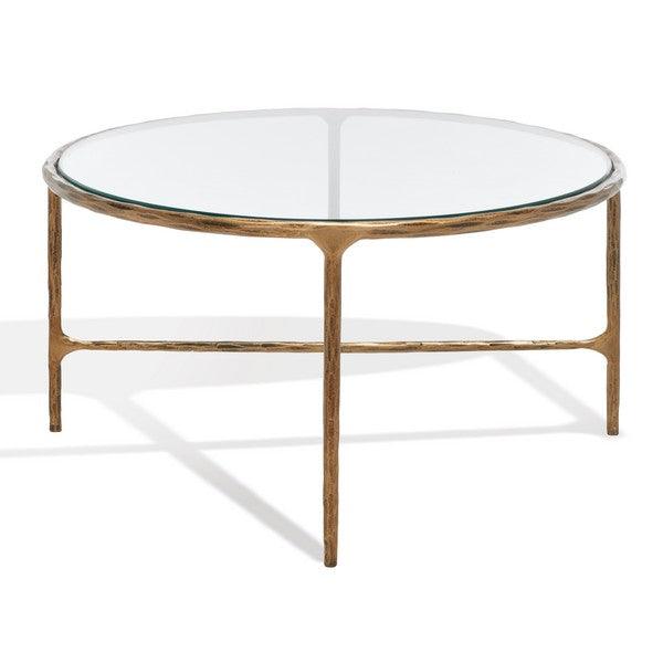 Safavieh Jessa Brass Oval Metal Coffee Table