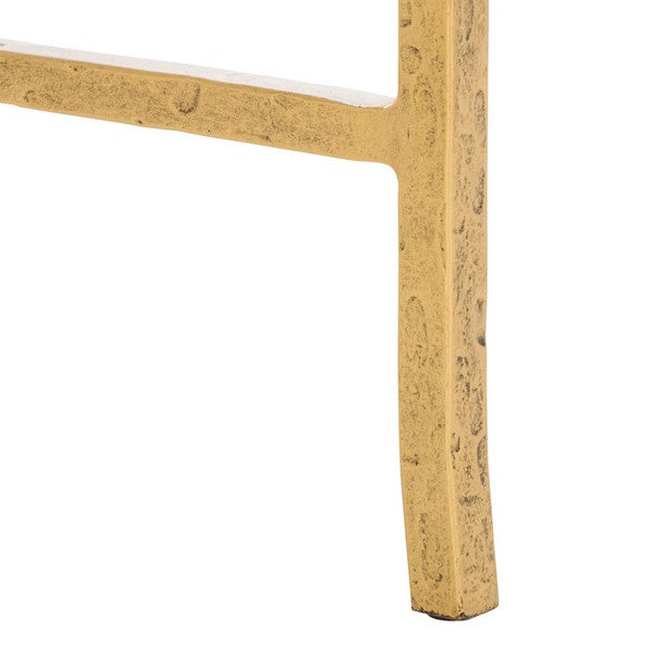 Tauri Forged Metal Half Moon Console Table in Brass