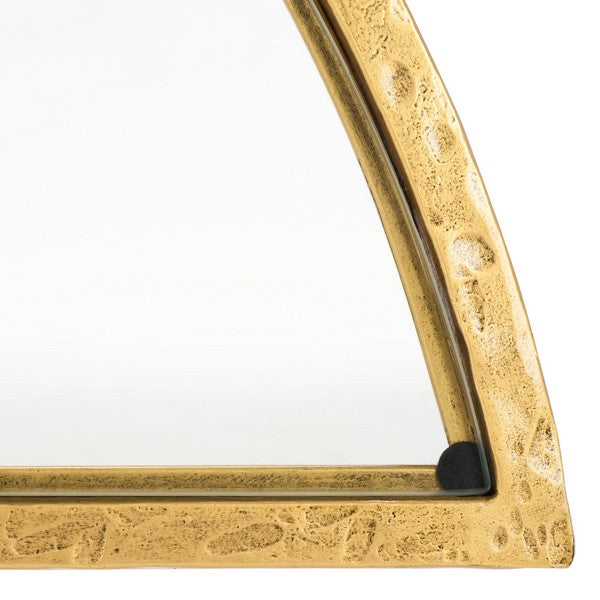 Tauri Forged Metal Half Moon Console Table in Brass