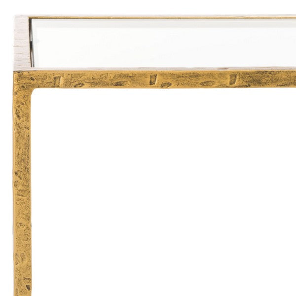 Tauri Forged Metal Console Table in Brass