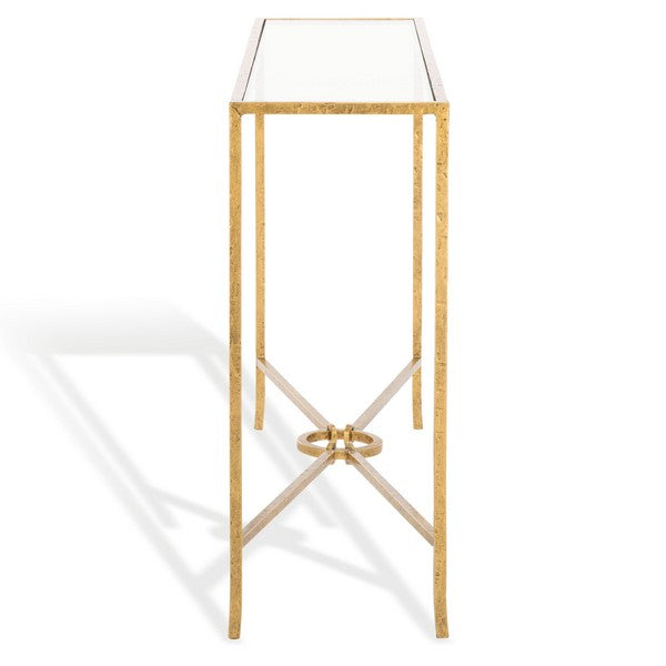 Tauri Forged Metal Console Table in Brass