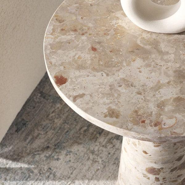 Valentia Marble Accent Table in Beige