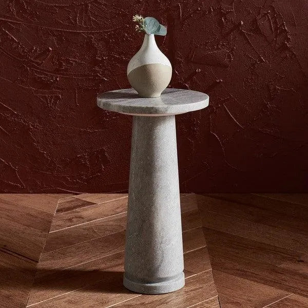 Safavieh Valentia Marble Accent Table in Light Gray