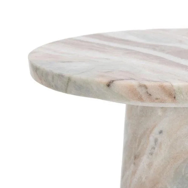 Safavieh Valentia Marble Accent Table in White/Brown