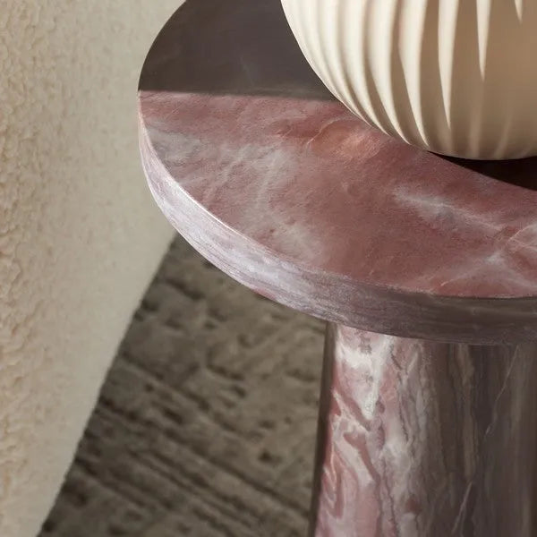 Valentia Marble Accent Table in Pink