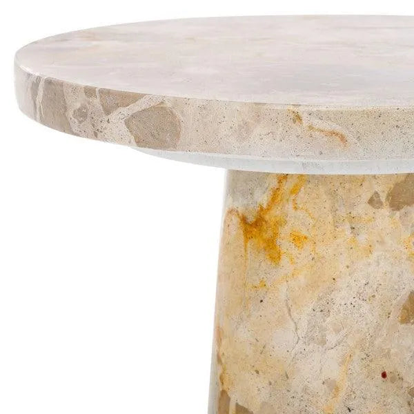 Safavieh Valentia Marble Accent Table in Beige