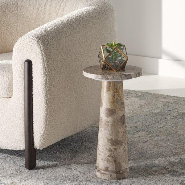 Safavieh Valentia Marble Accent Table in Beige