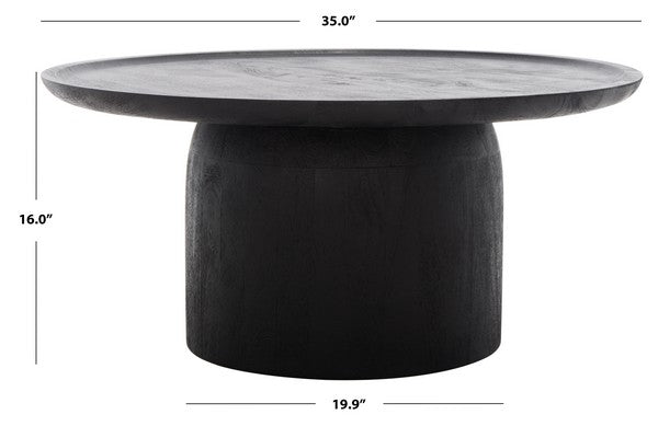 Safavieh Hope Black Round Wood Coffee Table