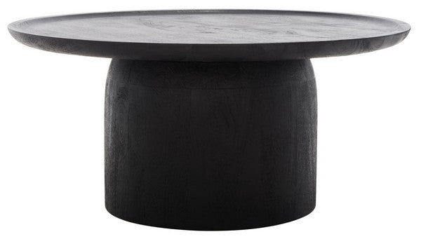 Safavieh Hope Black Round Wood Coffee Table